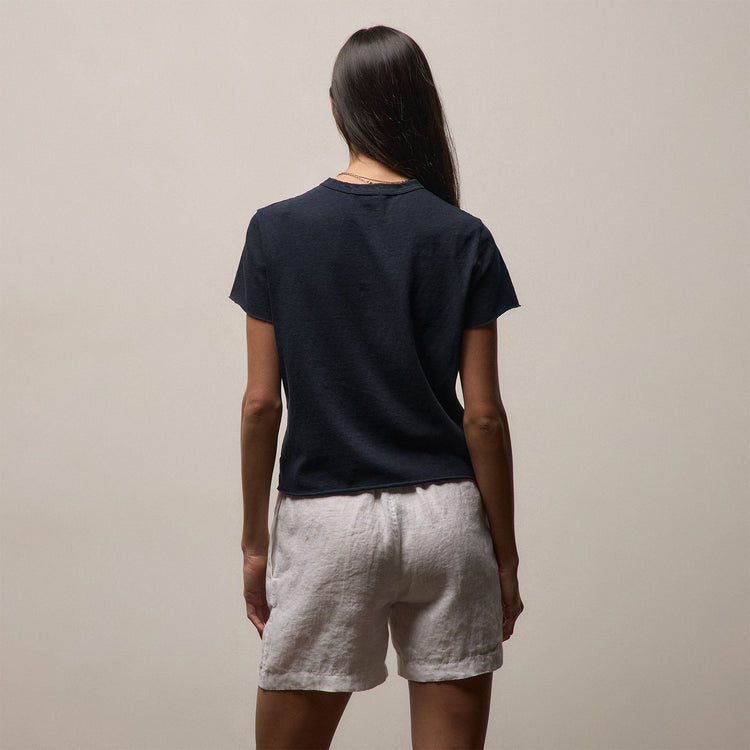 Slub Jersey Shrunken Tee in Classic Navy | James Perse Los Angeles