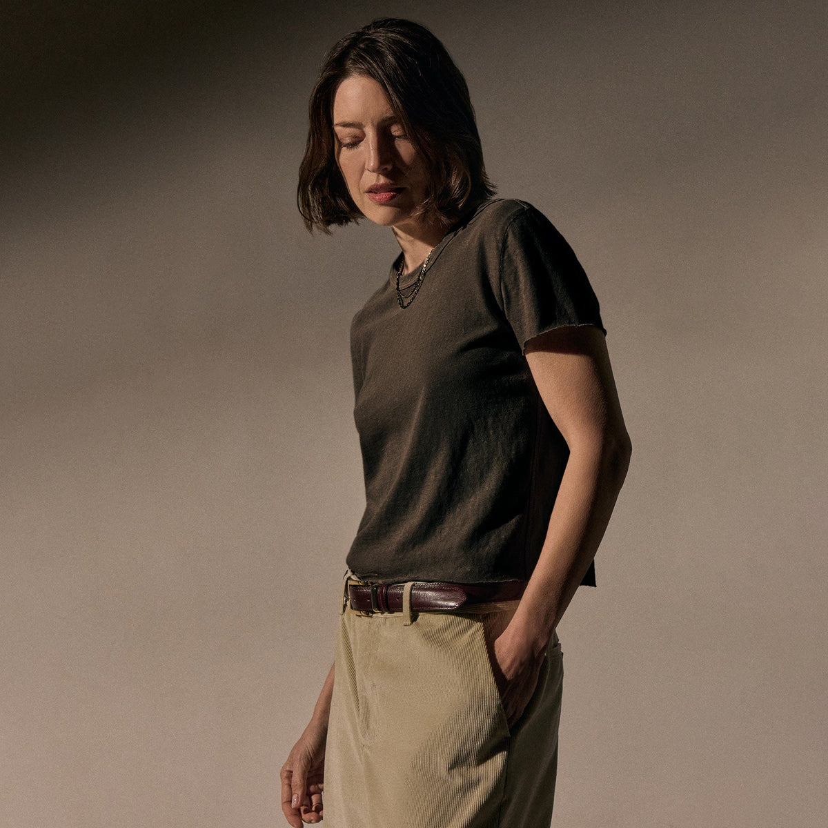 Slub Jersey Shrunken Tee in Porcupine | James Perse Los Angeles