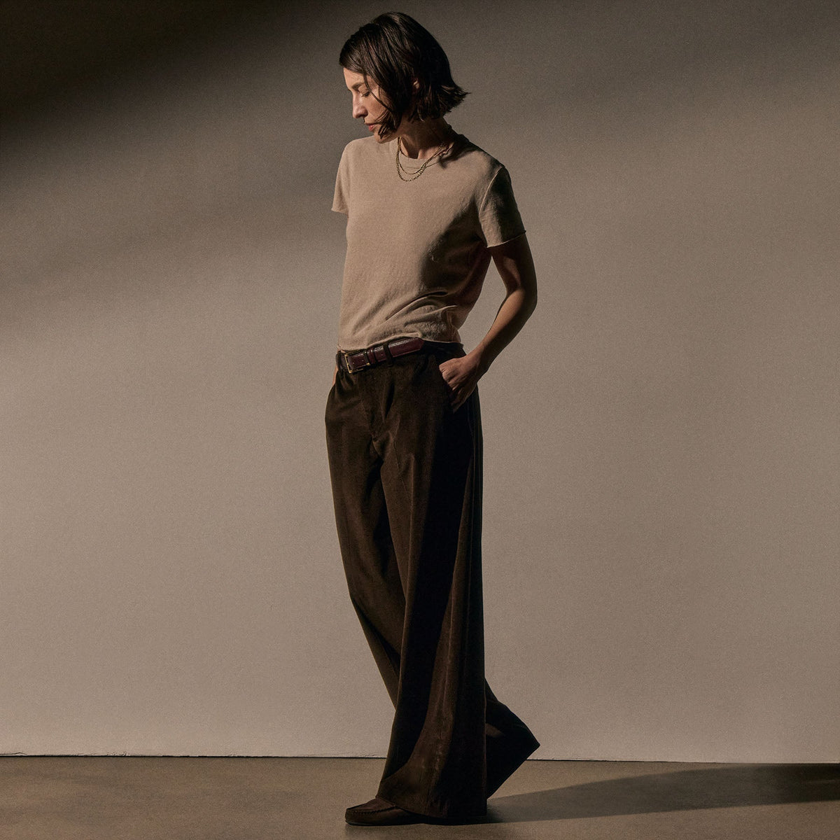 Slub Jersey Shrunken Tee in Stone Pigment | James Perse Los Angeles