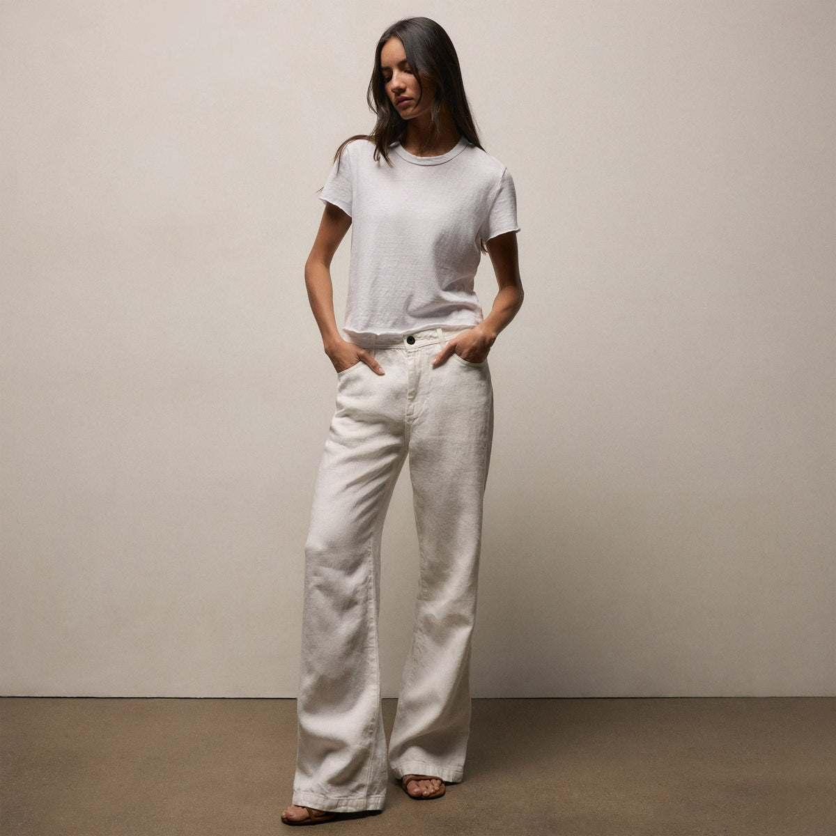 Slub Jersey Shrunken Tee in White | James Perse Los Angeles
