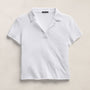 Slub Jersey Open Polo in White | James Perse Los Angeles