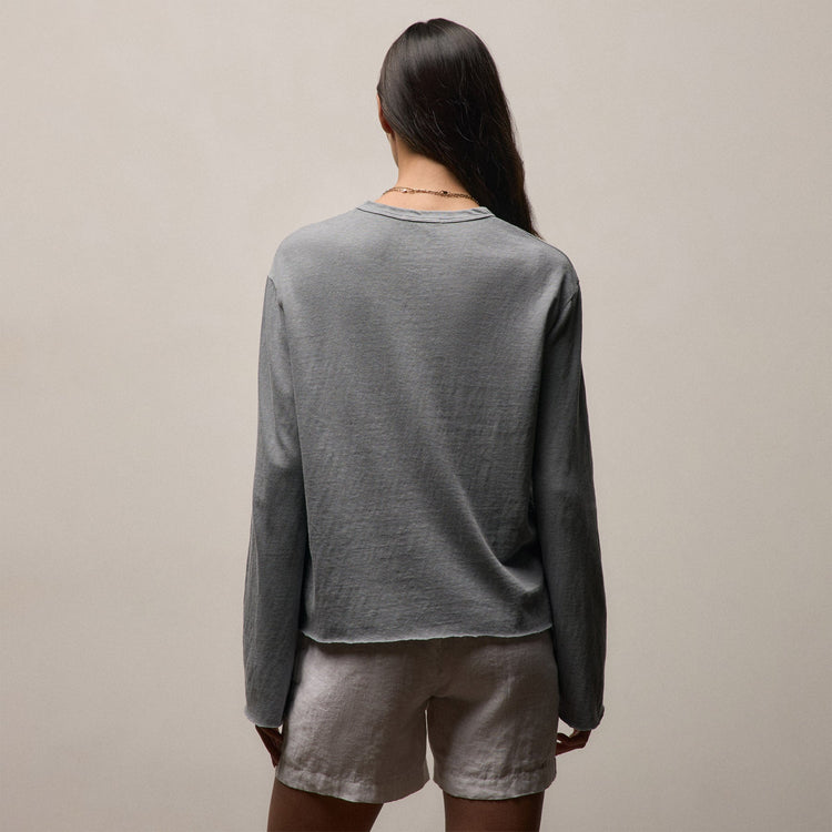 Slub Jersey Long Sleeve Tee in Ore Pigment | James Perse Los Angeles