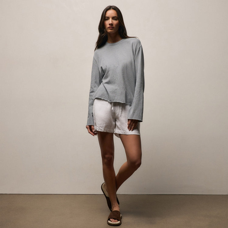 Slub Jersey Long Sleeve Tee in Ore Pigment | James Perse Los Angeles