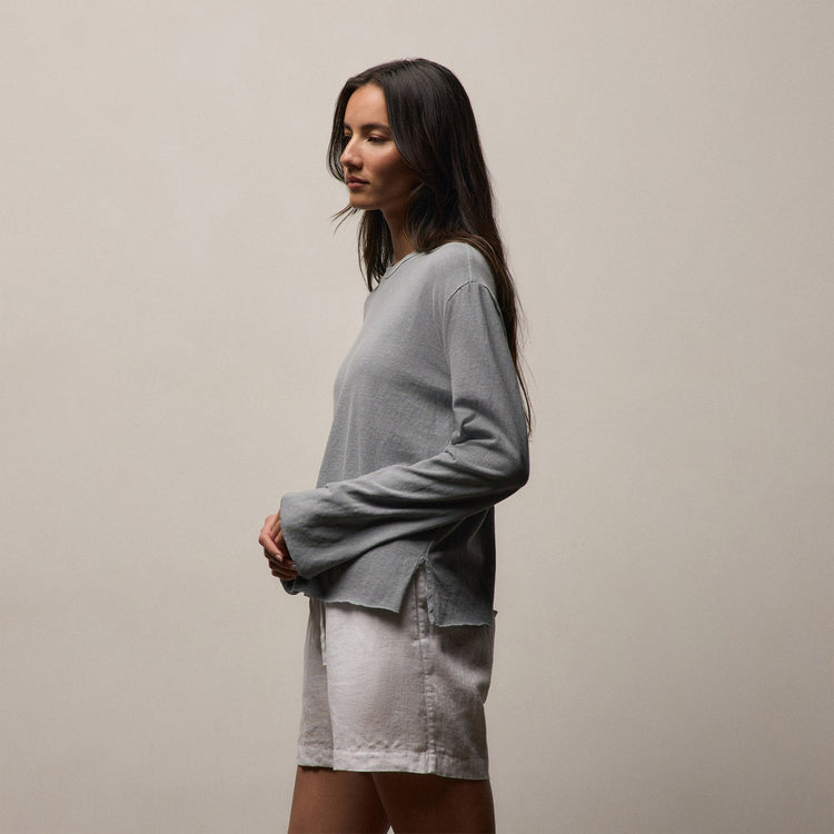 Slub Jersey Long Sleeve Tee in Ore Pigment | James Perse Los Angeles
