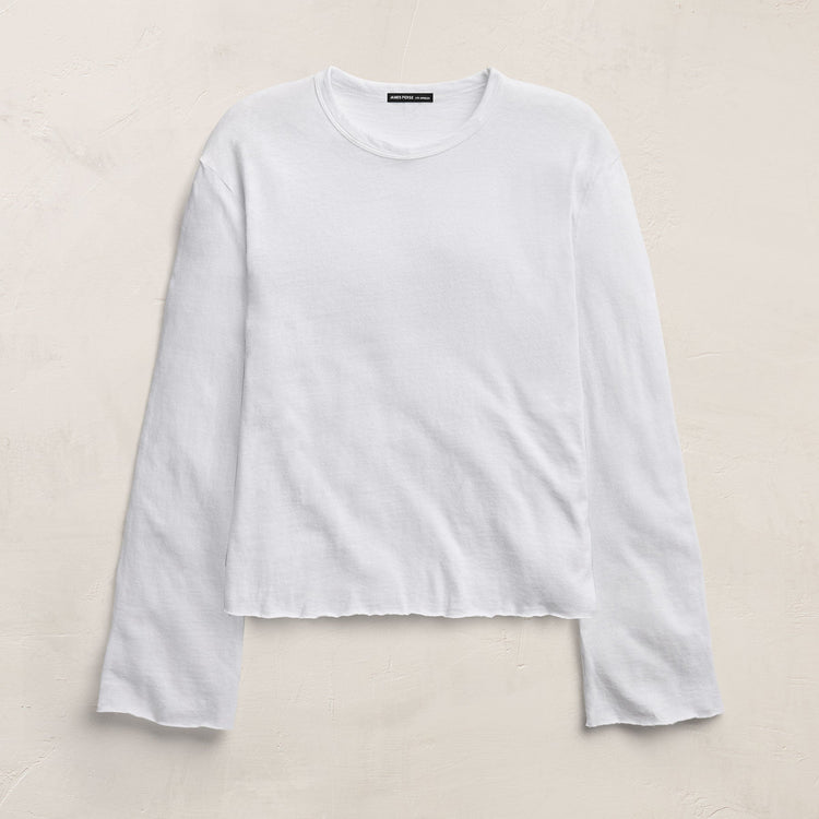 Slub Jersey Long Sleeve Tee in White | James Perse Los Angeles