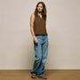 Slub Jersey Henley Tank in Cocoa | James Perse Los Angeles