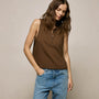 Slub Jersey Henley Tank in Cocoa | James Perse Los Angeles