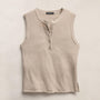 Slub Jersey Henley Tank in Stone Pigment | James Perse Los Angeles