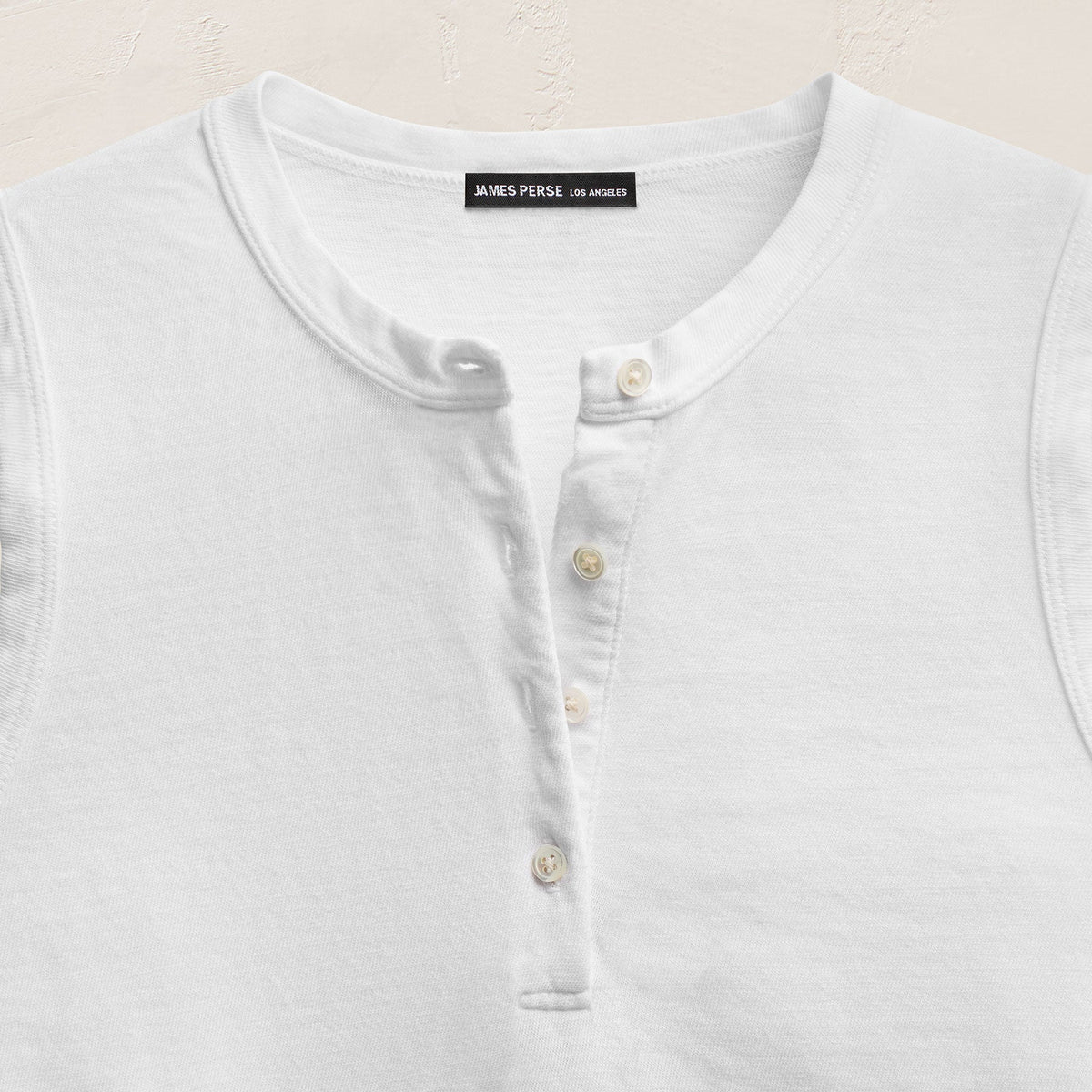 Slub Jersey Henley Tank in White | James Perse Los Angeles