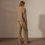 Long Sleeve Boxy Slub Top in Cashew Pigment | James Perse Los Angeles