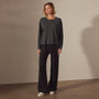 Long Sleeve Boxy Slub Top in Magma Pigment | James Perse Los Angeles
