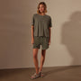 Natural Slub Boxy Short Sleeve Tee in Palm Pigment | James Perse Los Angeles