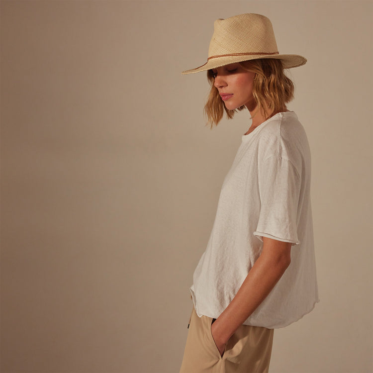 Natural Slub Boxy Short Sleeve Tee in White | James Perse Los Angeles