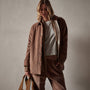 Sherpa Lined Oversized Corduroy Jacket in Chestnut | James Perse Los Angeles