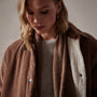Sherpa Lined Oversized Corduroy Jacket in Chestnut | James Perse Los Angeles