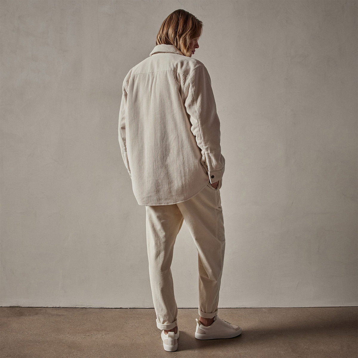 Sherpa Lined Oversized Corduroy Jacket in Canvas | James Perse Los Angeles