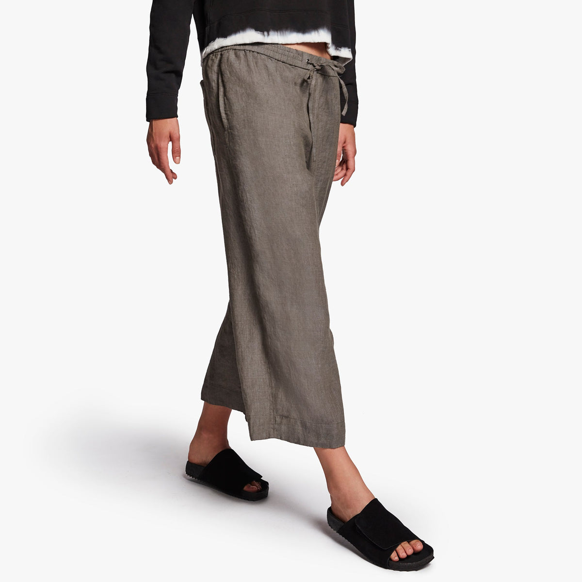 Linen Cropped Pant In Artichoke | James Perse Los Angeles