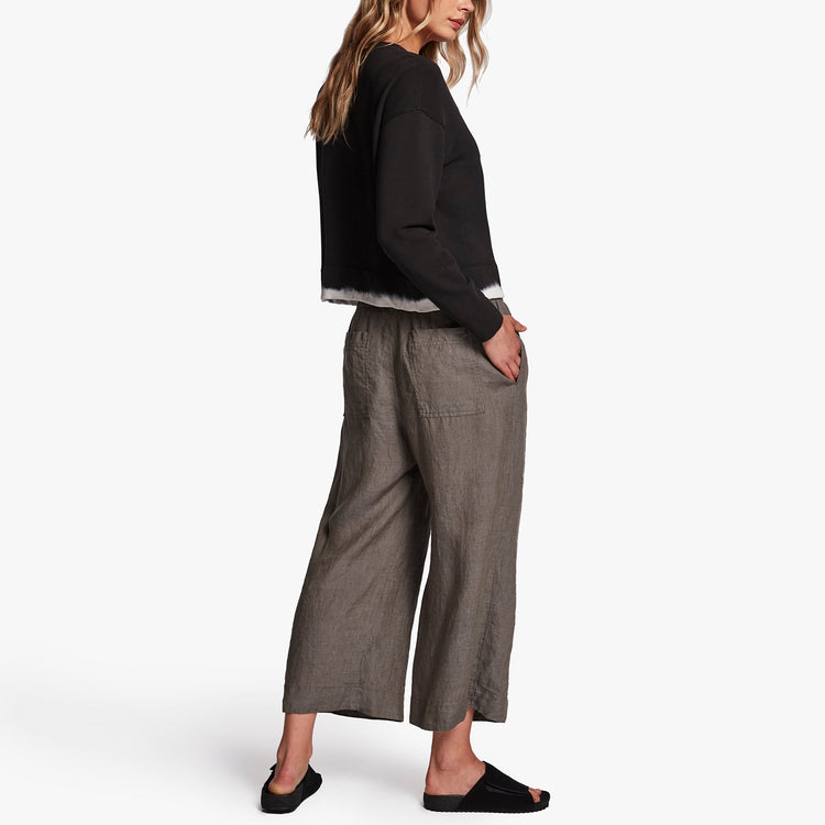 Linen Cropped Pant In Artichoke | James Perse Los Angeles