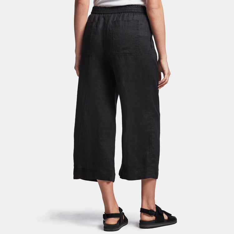 Linen Cropped Pant In Black | James Perse Los Angeles