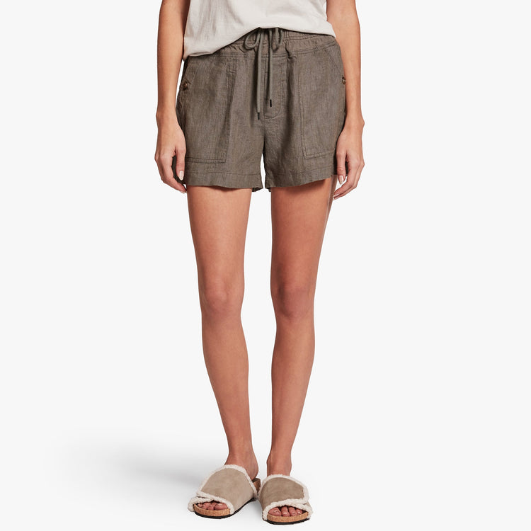 Linen Military Short In Artichoke | James Perse Los Angeles