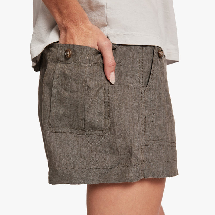 Linen Military Short In Artichoke | James Perse Los Angeles