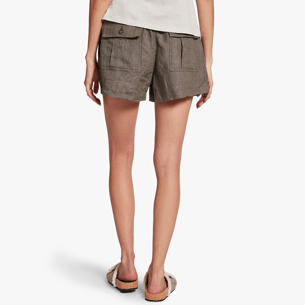 Linen Military Short In Artichoke | James Perse Los Angeles