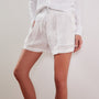 Linen Military Short In White | James Perse Los Angeles