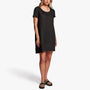 Linen Back Pleat Shift Dress In Black | James Perse Los Angeles