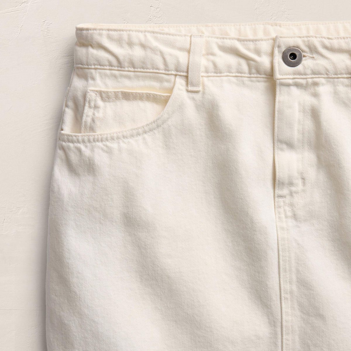 5 Pocket Denim Mini Skirt in Off White | James Perse Los Angeles