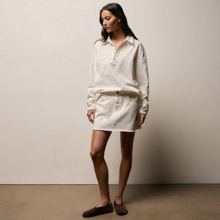 5 Pocket Denim Mini Skirt in Coastal Cloud | James Perse Los Angeles