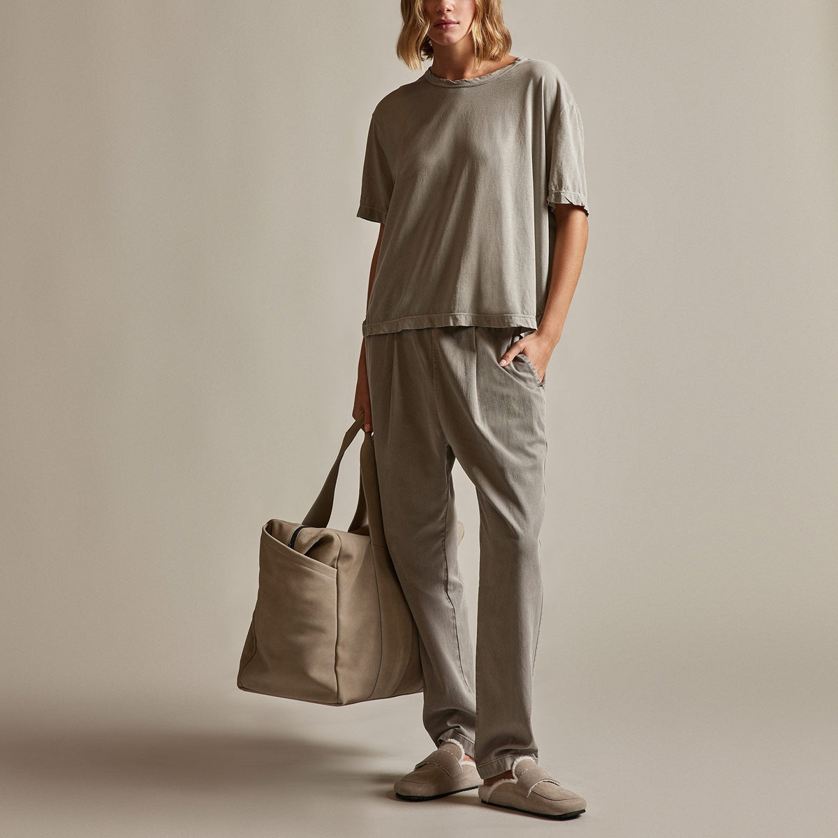 Oversized Boxy Tee in Dapple Pigment | James Perse Los Angeles