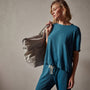 Oversized Boxy Tee in Teal Pigment | James Perse Los Angeles