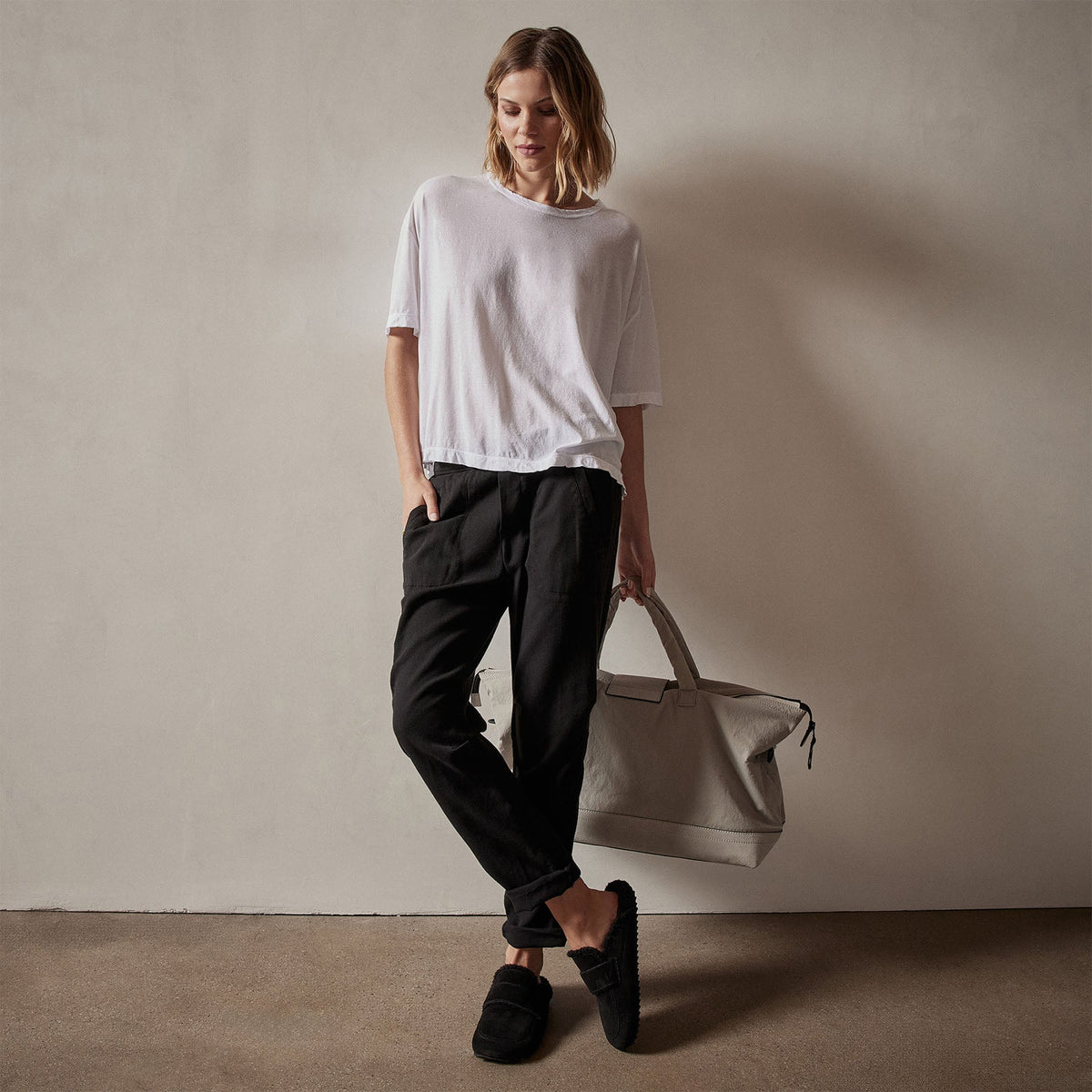 Oversized Boxy Tee in White | James Perse Los Angeles