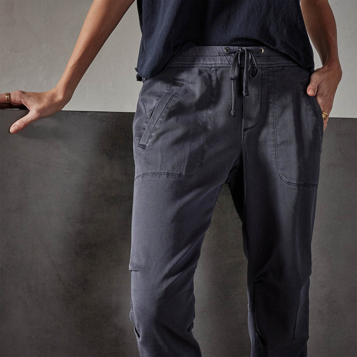 Soft Drape Pant in Blue Oil | James Perse Los Angeles