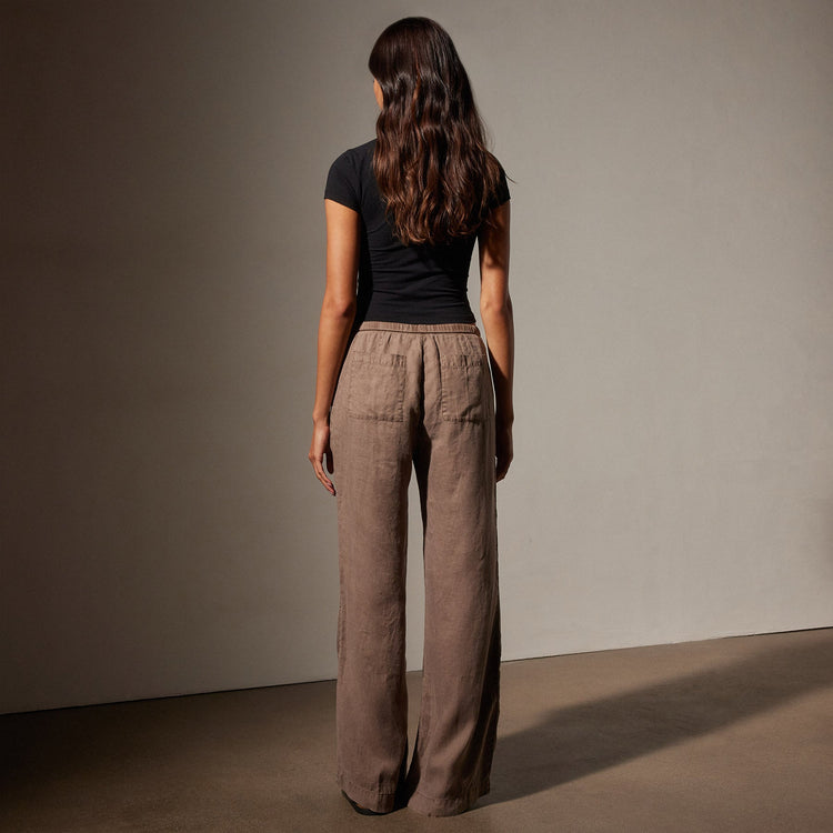 Wide Leg Relaxed Linen Pant in Cargo Pigment | James Perse Los Angeles