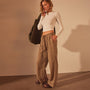 Wide Leg Relaxed Linen Pant in Cashew Pigment | James Perse Los Angeles