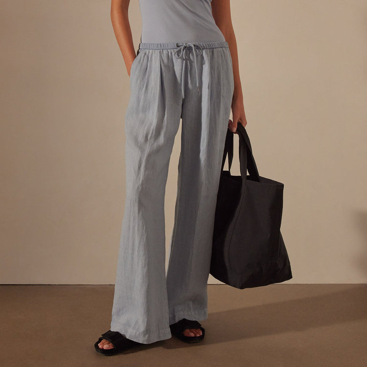 Wide Leg Relaxed Linen Pant in Open Sky Pigment | James Perse Los Angeles