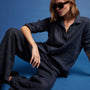 Lightweight Linen Pant in Blue Oil | James Perse Los Angeles