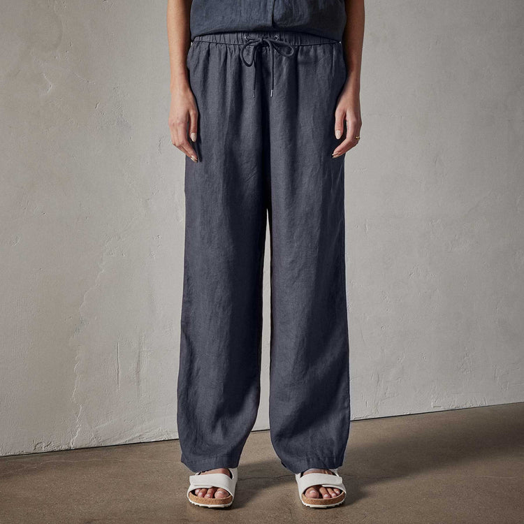 Lightweight Linen Pant in Blue Oil | James Perse Los Angeles 