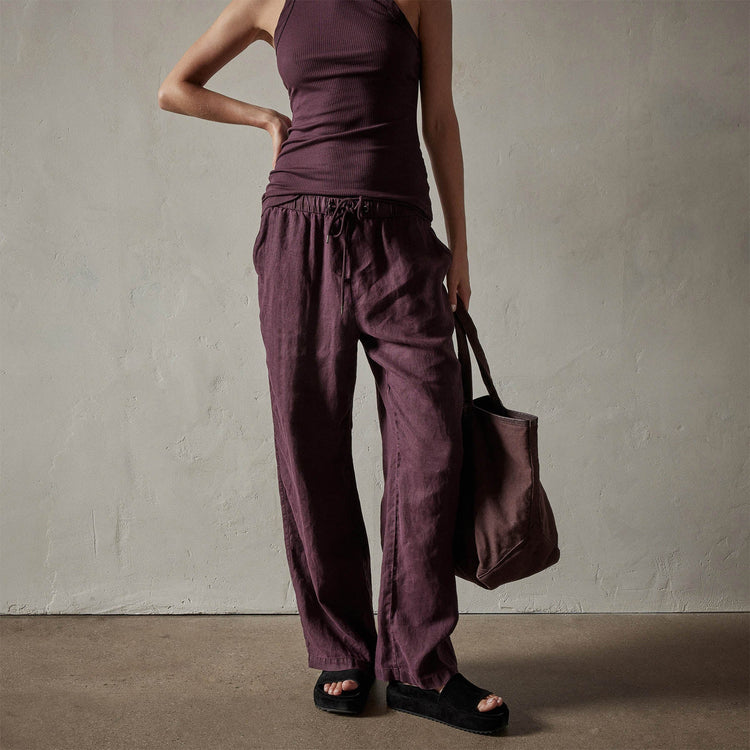 Lightweight Linen Pant in Eggplant | James Perse Los Angeles