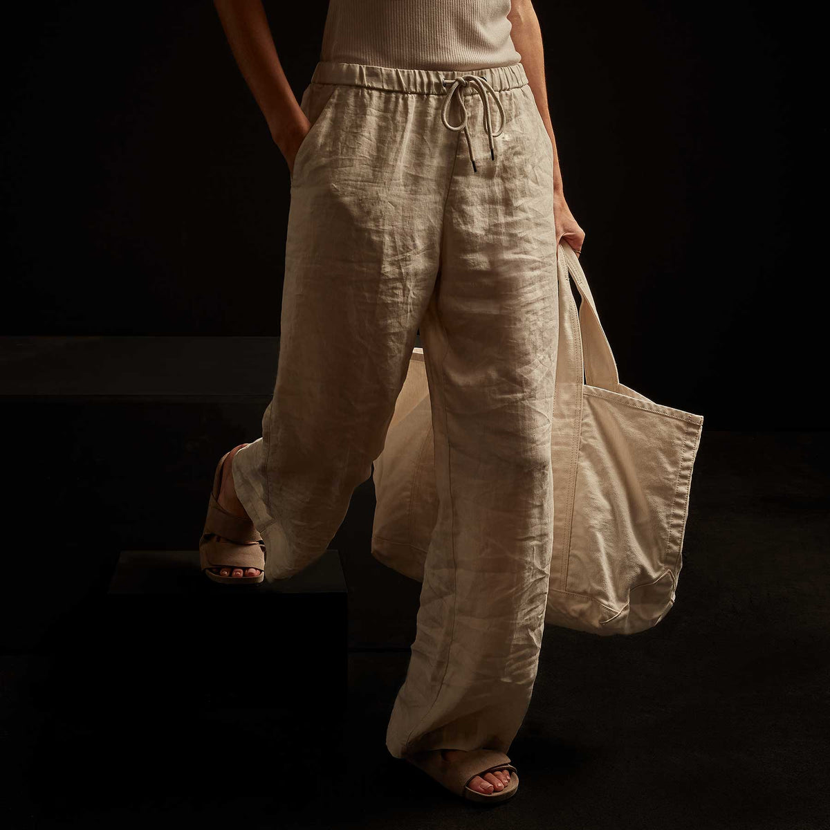 Lightweight Linen Pant - Paste Pigment | James Perse Los Angeles