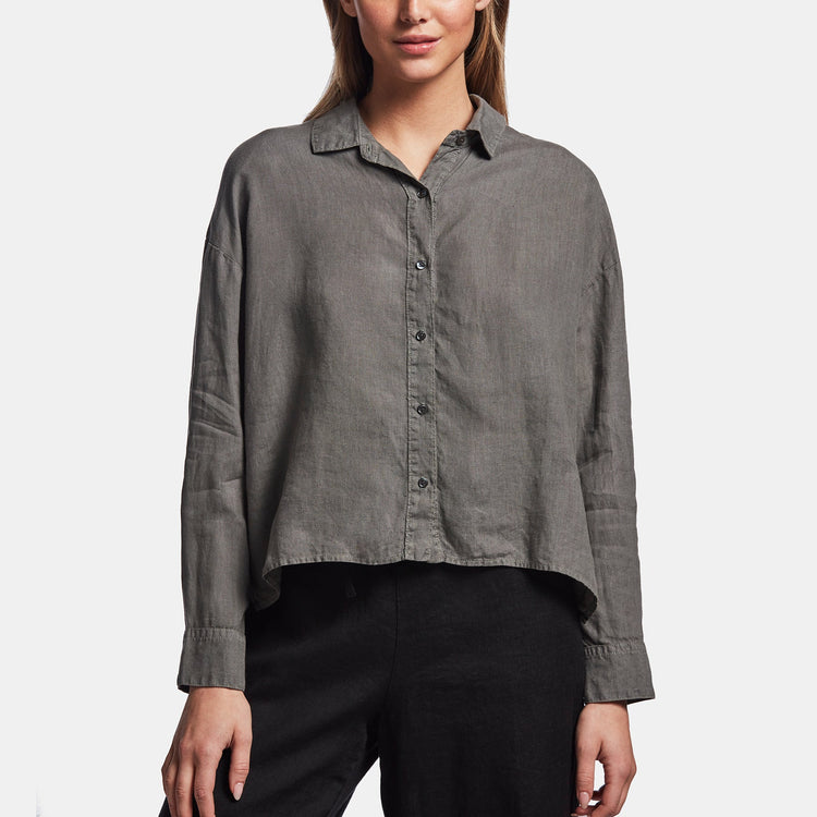 Canvas Linen Boxy Shirt In Artichoke | James Perse Los Angeles