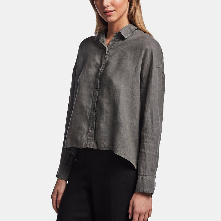 Canvas Linen Boxy Shirt In Artichoke | James Perse Los Angeles
