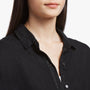 Canvas Linen Boxy Shirt In Black | James Perse Los Angeles