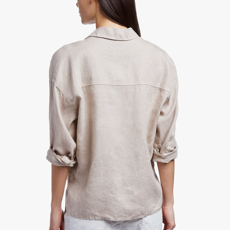 Canvas Linen Boxy Shirt - Driftwood | James Perse Los Angeles