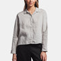 Canvas Linen Boxy Shirt In Silver | James Perse Los Angeles