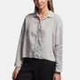 Canvas Linen Boxy Shirt In Silver | James Perse Los Angeles