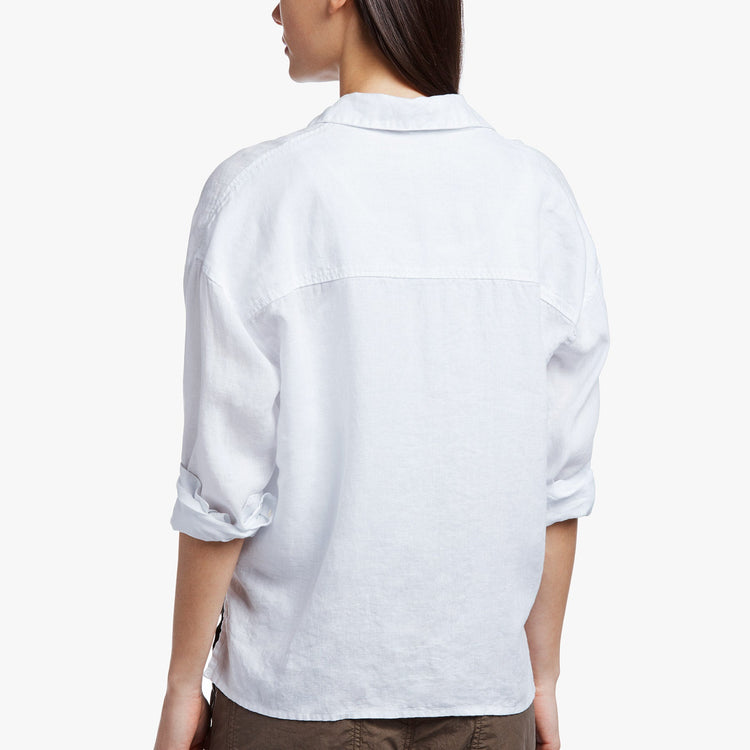 Canvas Linen Boxy Shirt In White | James Perse Los Angeles