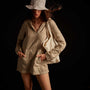 Lightweight Linen Hooded Tunic - Mineral Pigment | James Perse Los Angeles