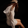 Lightweight Linen Hooded Tunic - White | James Perse Los Angeles